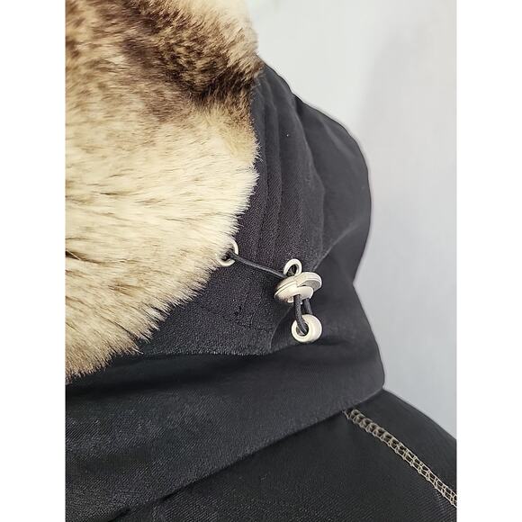 Platinum Utex Faux Fur Trim Down Parka Coat Black M Mobwife Penny Lane Winter - Picture 3 of 15